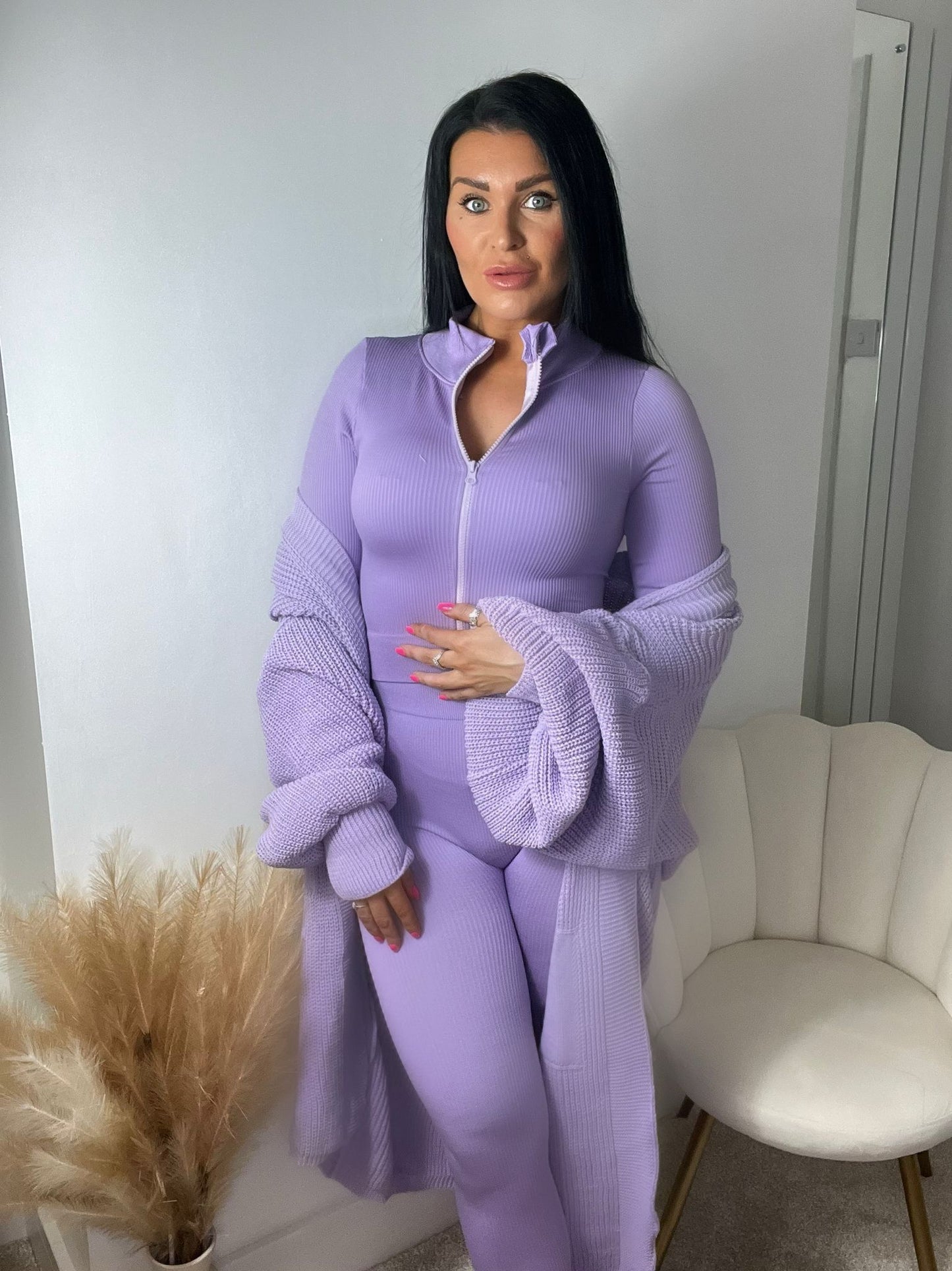 ‘Lilac’ Three Piece Top, Jacket & Leggings Set