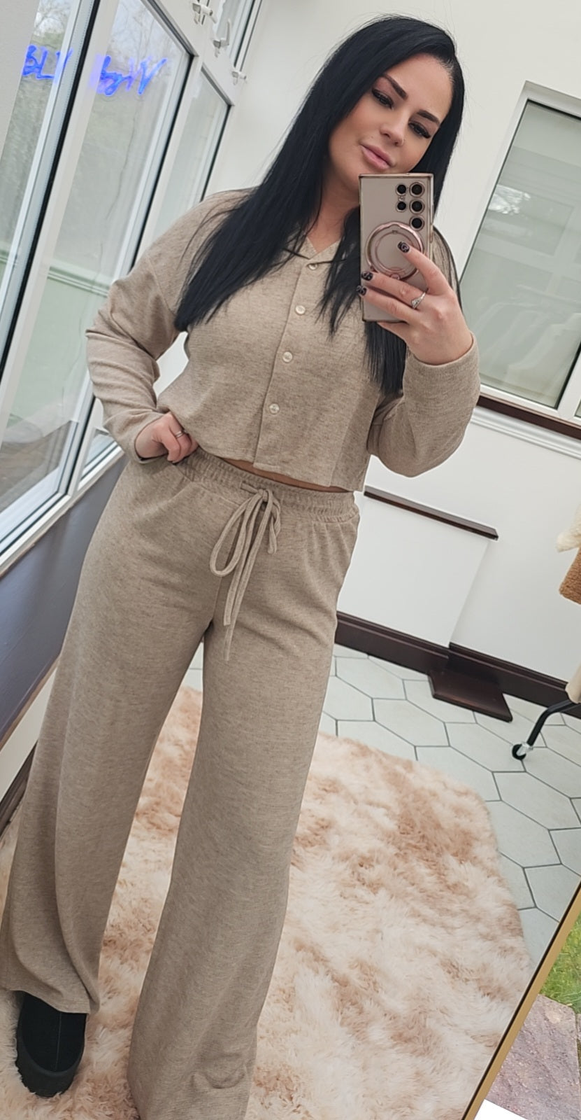 "Insta gal" crop lounge set